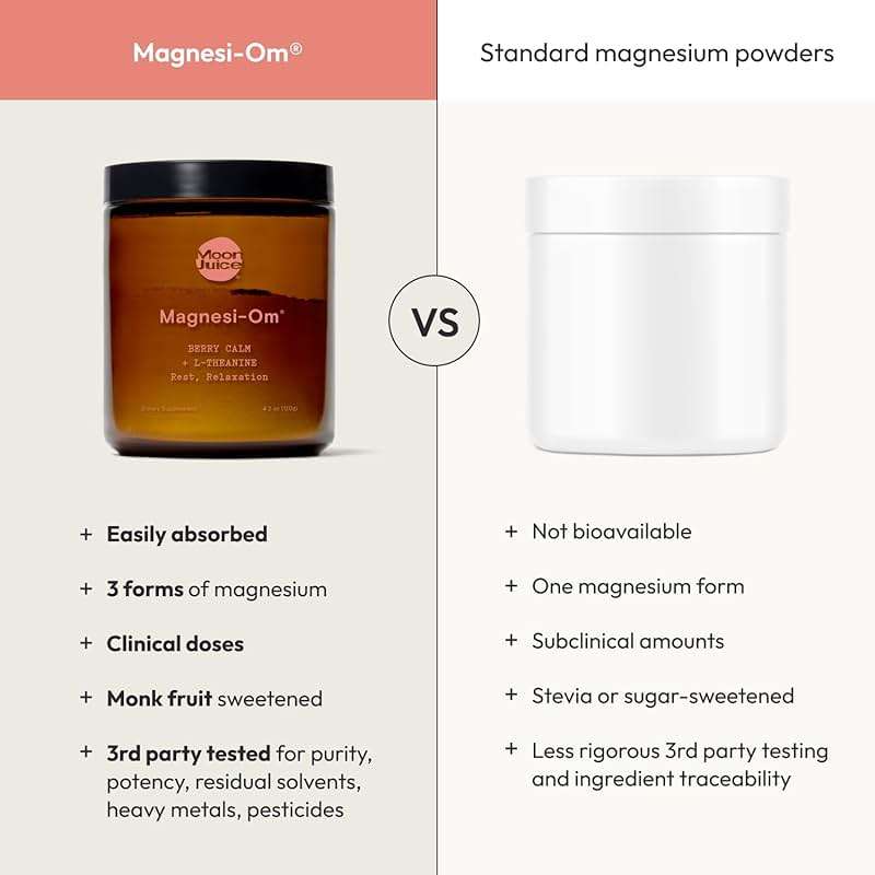 Moon Juice Magnesi-Om Magnesium Powder Supplement - Chelated Magnesium Complex + L-Theanine Blend for Rest, Relaxation & Regularity - Vegan, Non-GMO & No Sugar, Berry, 4.2 oz, 30 Servings - Image 6