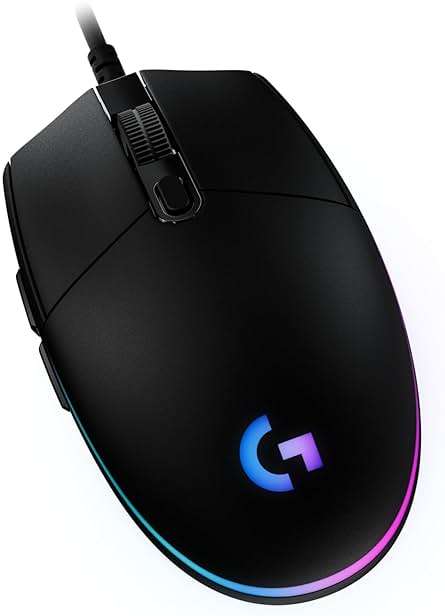 Logitech G203 Wired Gaming Mouse, 8,000 DPI, Rainbow Optical Effect LIGHTSYNC RGB, 6 Programmable Buttons, On-Board Memory, Screen Mapping, PC/Mac Computer and Laptop Compatible - Black - Image 1