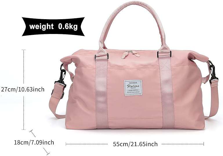 Travel Duffel Bag, Carry On Overnight Weekender Bags for Women | Travel Bag with Wet Pocket & Trolley Sleeve, For Spirit Airlines 18x14x8 Personal Item Bag - Image 4