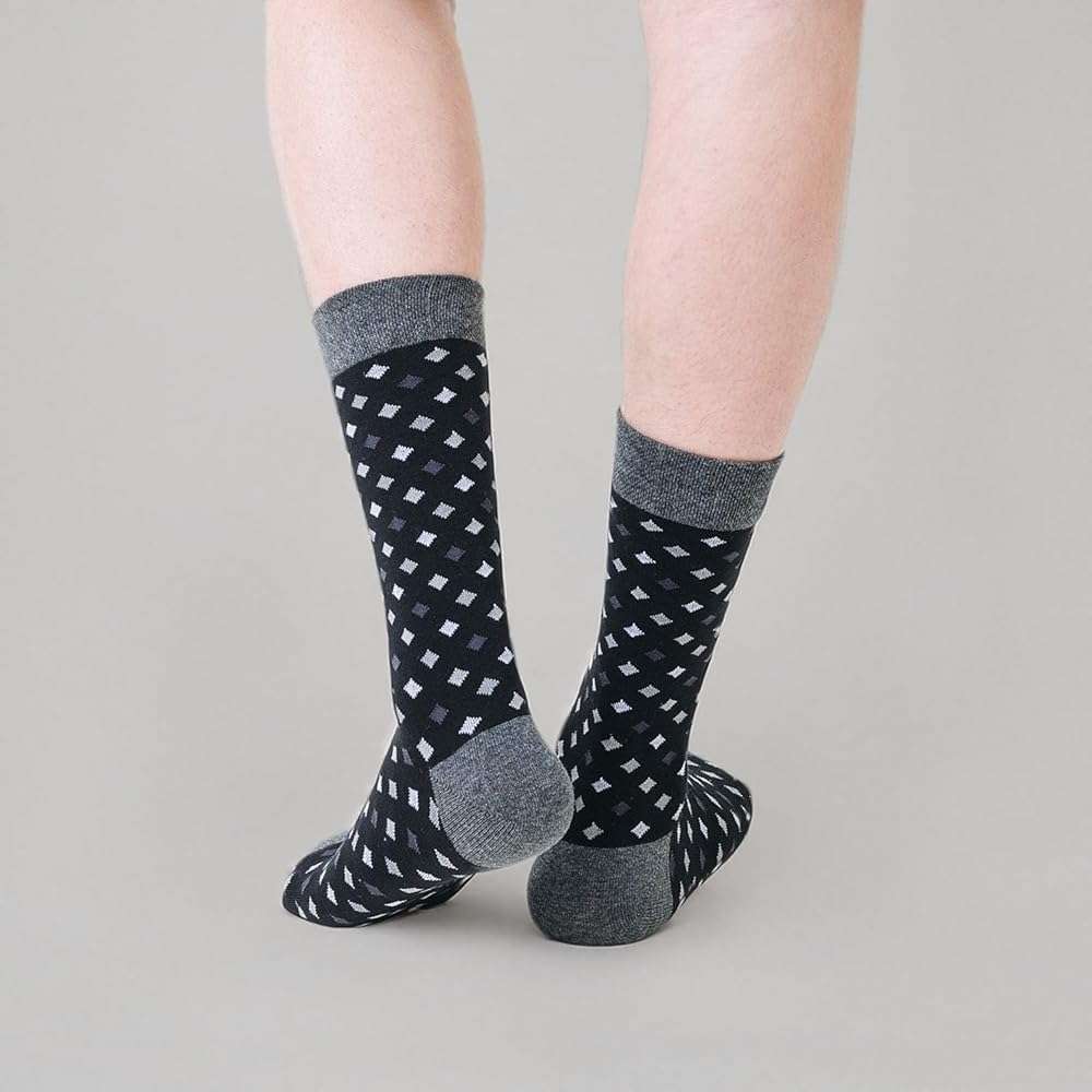 R RELAXIFE Mens Dress Socks Cotton Colorful Striped Patterned Socks for Men Women Solid Lightweight Breathable 6 Pack - Image 8
