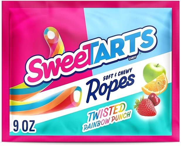 SweeTARTS Ropes, Candy, Twisted Rainbow Punch, Soft and Chewy, 9 oz - Product Image