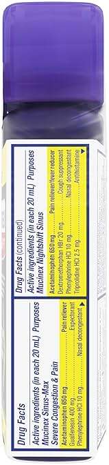 Mucinex Maximum Strength Sinus-Max Severe Congestion & Pain + Nightshift Sinus Liquid, Cold and Flu Medicine for Adults, Over-the-Counter Medication for Multi-Symptom Relief, 2x6 Fl Oz - Image 7