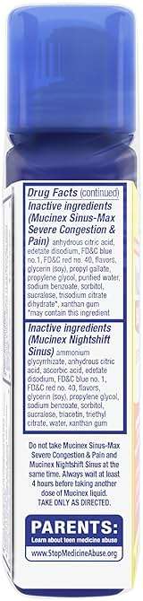 Mucinex Maximum Strength Sinus-Max Severe Congestion & Pain + Nightshift Sinus Liquid, Cold and Flu Medicine for Adults, Over-the-Counter Medication for Multi-Symptom Relief, 2x6 Fl Oz - Image 9