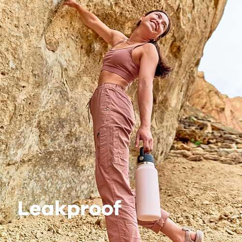 Hydro Flask Water Bottle - Insulated Stainless Steel - Wide Mouth Flex Lid, Non Spill, Leakproof and Refillable in 32 Oz Black - Image 6