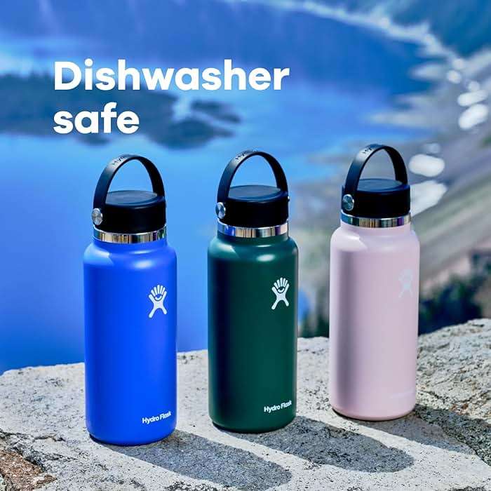 Hydro Flask Water Bottle - Insulated Stainless Steel - Wide Mouth Flex Lid, Non Spill, Leakproof and Refillable in 32 Oz Black - Image 7