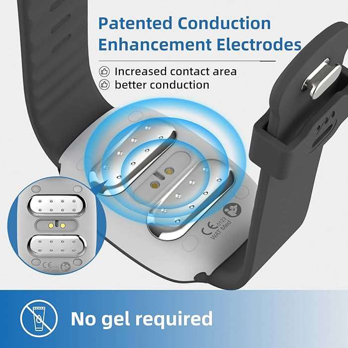 EmeTerm Fashion Anti-Nausea Wristband Relieve Morning Motion Travel Sickness Rechargeable Drug Free Bands without Side Effects - Extra 2pack Conductive Gel (Black - Extra 2pack Conductive Gel) - Image 4