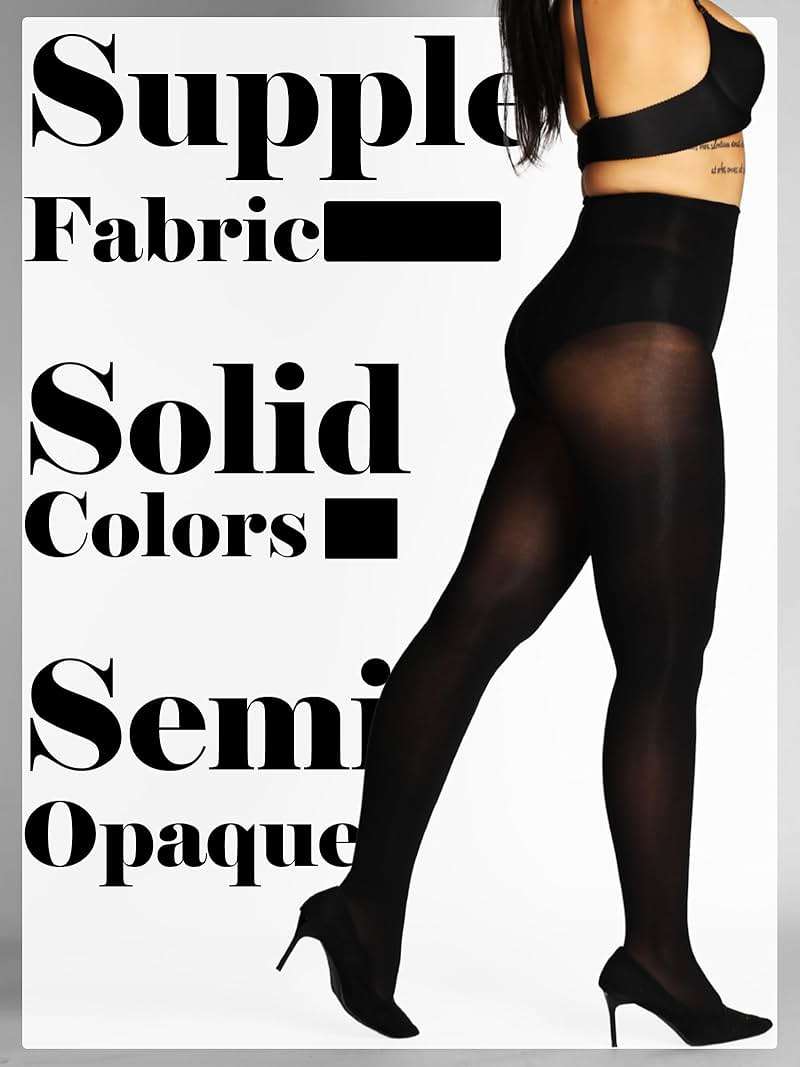 HONENNA Semi Opaque Silky Women Pantyhose Tights, 20+ Colors Invisibly Toe Reinforced 60 Den Size A-E - Image 3