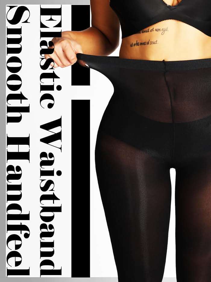 HONENNA Semi Opaque Silky Women Pantyhose Tights, 20+ Colors Invisibly Toe Reinforced 60 Den Size A-E - Image 4