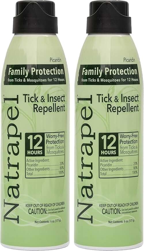 Natrapel Tick & Insect Repellent Eco-Spray - Bug Spray with 20% Picaridin - Family Protection Against Mosquitoes, Ticks & More - Up to 12 Hours of Protection - 6 oz (2 Pack) - Product Image