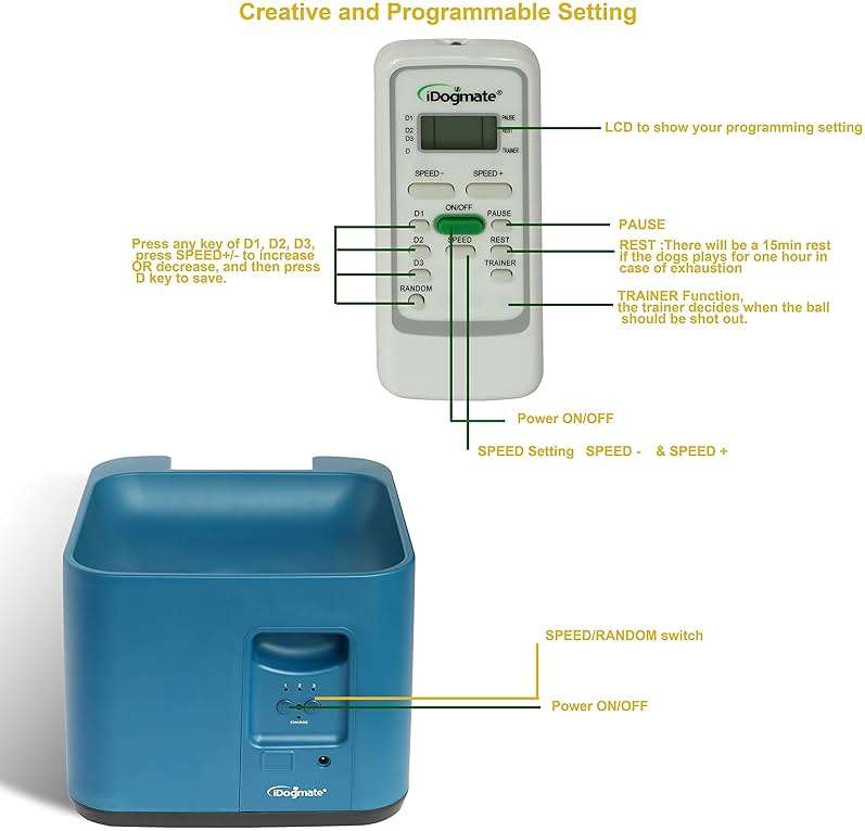 IDOGMATE Dog Ball Launcher, MIDI Rechargeable Automatic Pet Ball Thrower Interactive Ball Fetch Machine with 3 Balls - Image 4