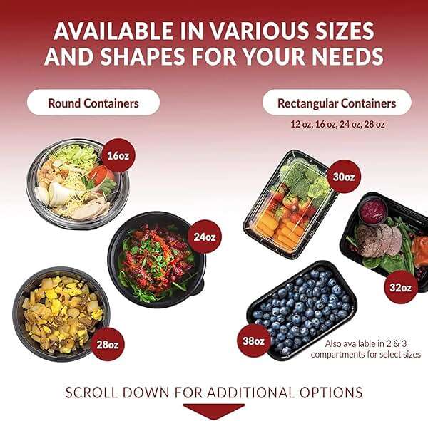 Reli. Meal Prep Containers (50 Pack, 32 oz.) | 1 Compartment Food Containers with Lids | Microwavable Freezer Dishwasher Safe - Bento Box - Image 8