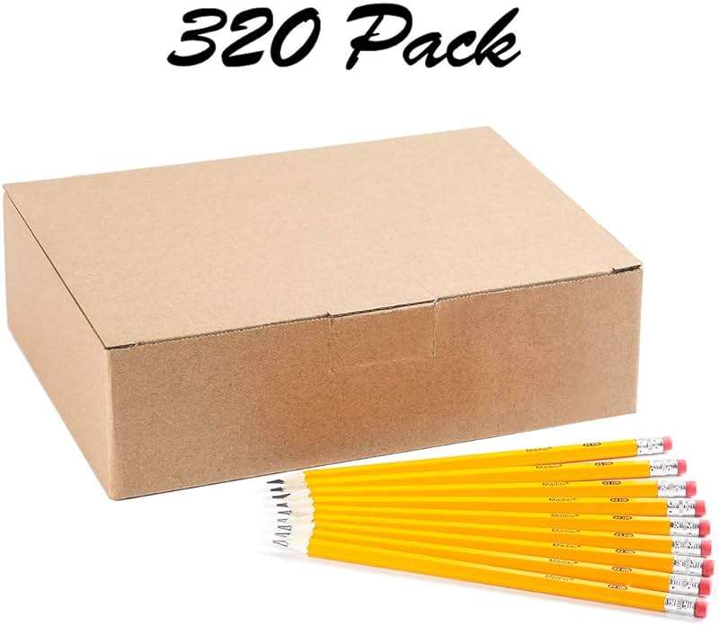 Madisi Wood-Cased #2 HB Pencils, Yellow, Pre-sharpened, Bulk Pack, 320 pencils - Image 3