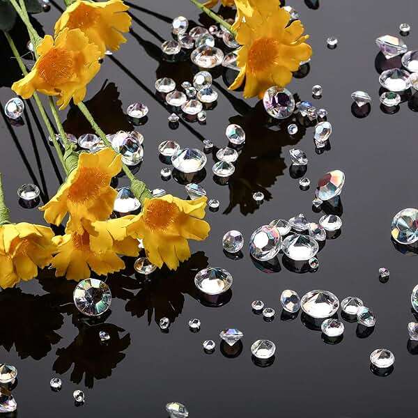 Hicarer 4000 Pieces Diamonds Crystals Acrylic Gems Wedding Table Scattering Gemstones Christmas Party Decorations Bridal Shower Masquerade Vase Fillers(Crystal AB,3 mm, 6 mm and 10 mm) - Image 2