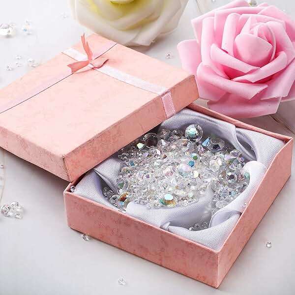 Hicarer 4000 Pieces Diamonds Crystals Acrylic Gems Wedding Table Scattering Gemstones Christmas Party Decorations Bridal Shower Masquerade Vase Fillers(Crystal AB,3 mm, 6 mm and 10 mm) - Image 5