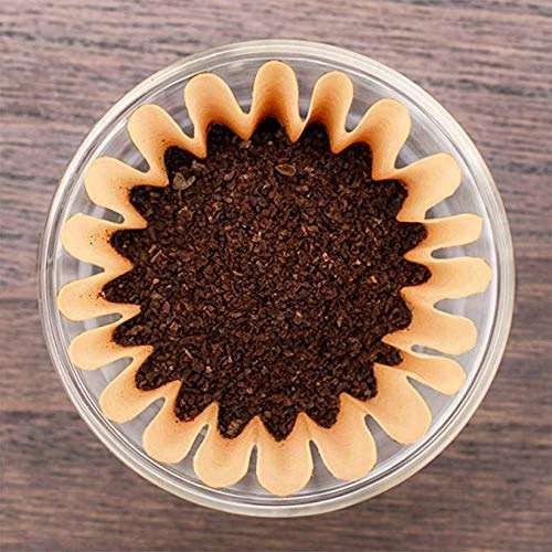 1-4 Cup Basket Coffee Filters,Natural Brown Biodegradable Basket Filters Paper Unbleached for Home Office Use,coffee filter flowers, 50 Count - Image 2