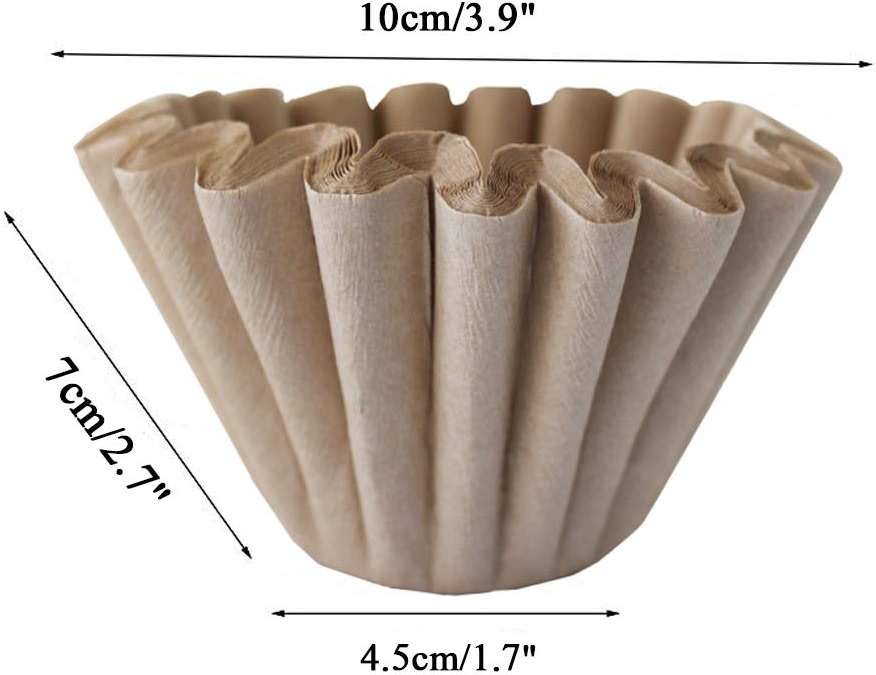1-4 Cup Basket Coffee Filters,Natural Brown Biodegradable Basket Filters Paper Unbleached for Home Office Use,coffee filter flowers, 50 Count - Image 3
