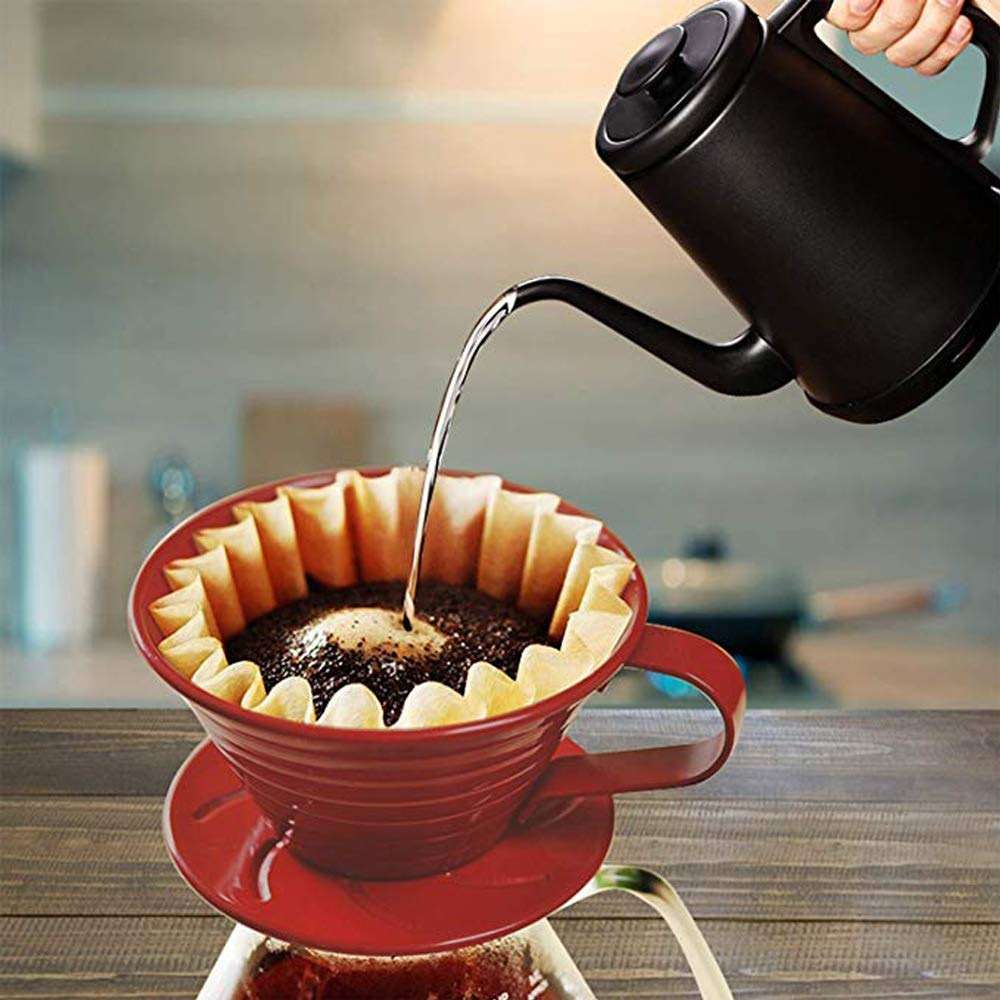 1-4 Cup Basket Coffee Filters,Natural Brown Biodegradable Basket Filters Paper Unbleached for Home Office Use,coffee filter flowers, 50 Count - Image 6