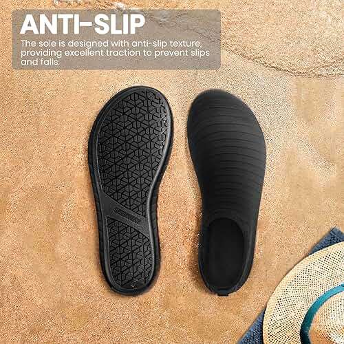 SEEKWAY Water Shoes Women Men Adult Quick-Dry Aqua Socks Barefoot Non Slip for Beach Swim River Pool Lake surf Black SK002(U) - Image 5