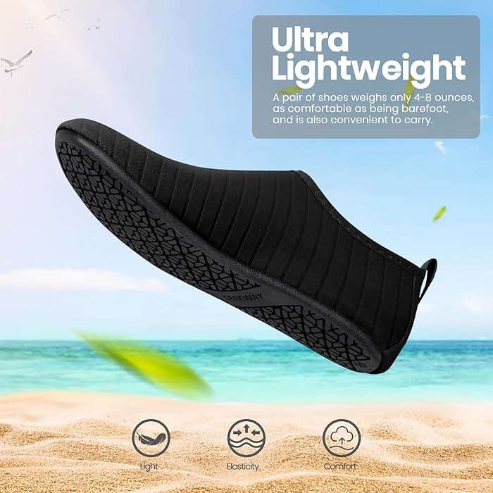 SEEKWAY Water Shoes Women Men Adult Quick-Dry Aqua Socks Barefoot Non Slip for Beach Swim River Pool Lake surf Black SK002(U) - Image 6