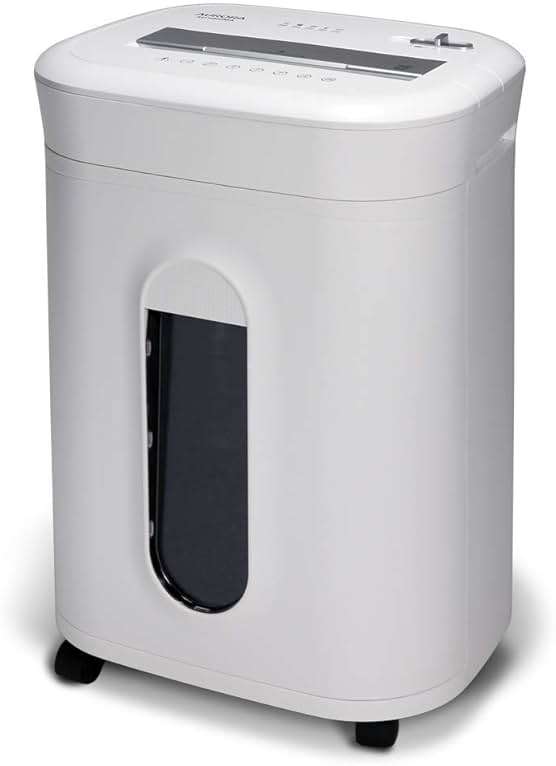 Aurora AU1060MA Professional Grade 10-Sheet High Security Micro-Cut Paper and Credit Card Shredder/ 60 Minutes/Security Level P-5, White, AU1060MA 10-Sheet High Security Microcut - Image 1