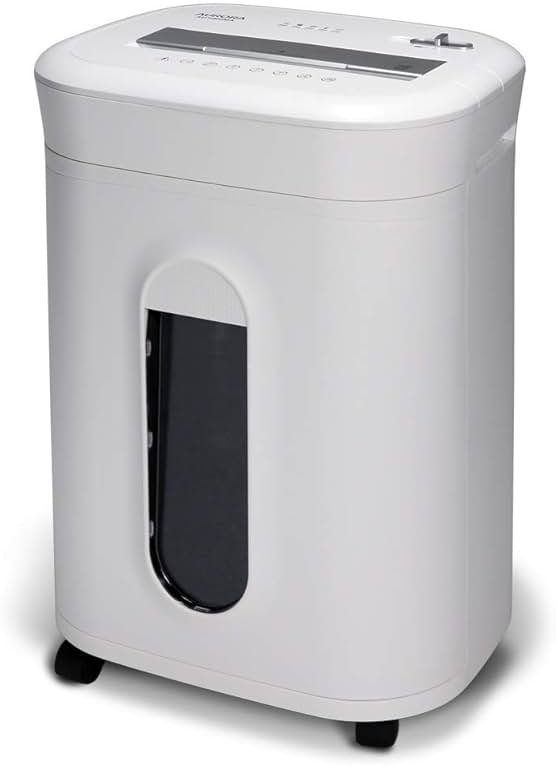 Aurora AU1060MA Professional Grade 10-Sheet High Security Micro-Cut Paper and Credit Card Shredder/ 60 Minutes/Security Level P-5, White, AU1060MA 10-Sheet High Security Microcut - Product Image