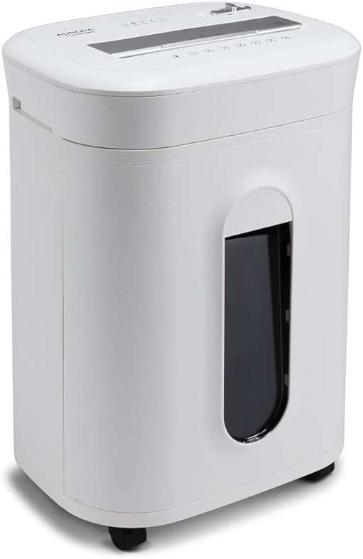 Aurora AU1060MA Professional Grade 10-Sheet High Security Micro-Cut Paper and Credit Card Shredder/ 60 Minutes/Security Level P-5, White, AU1060MA 10-Sheet High Security Microcut - Image 3