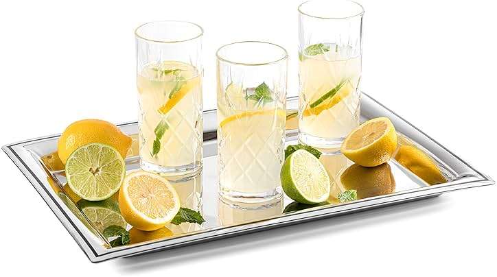 Royalty Art Kinsley Tall Highball Glasses Set of 8, 12 Ounce Cups, Textured Designer Glassware for Drinking Water, Beer, or Soda, Trendy and Elegant Dishware, Dishwasher Safe (Hiball) - Image 3