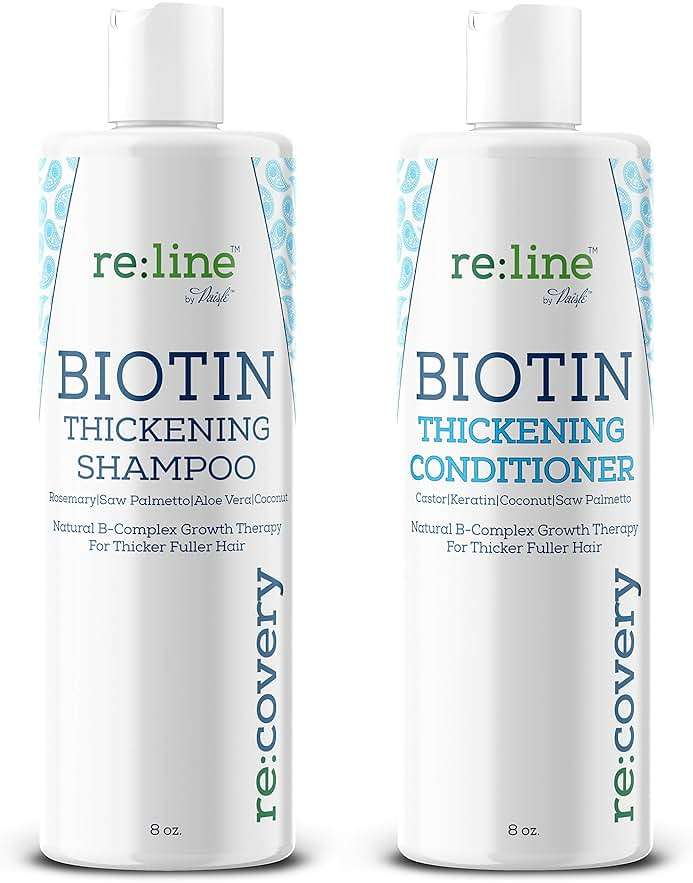 Biotin Shampoo and Conditioner for Thinning Hair Growth Thickening Shampoo for Hair Loss Treatment NATURAL Sulfate Free for Color Treated Hair Regrowth Treatment for Men Women - Image 1