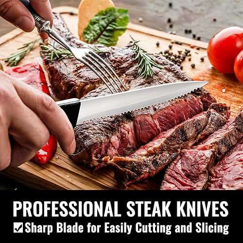 HIWARE 48-Piece Silverware Set with Steak Knives for 8, 18/8 Stainless Steel Flatware Cutlery Set For Home Kitchen Restaurant Hotel, Kitchen Utensils Set, Mirror Polished, Dishwasher Safe - Image 5