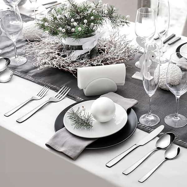 HIWARE 48-Piece Silverware Set with Steak Knives for 8, 18/8 Stainless Steel Flatware Cutlery Set For Home Kitchen Restaurant Hotel, Kitchen Utensils Set, Mirror Polished, Dishwasher Safe - Image 7