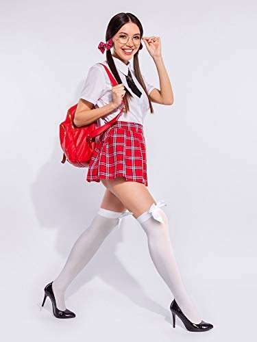 SATINIOR Knee High Socks with Bow White Stockings Black Stockings Women Thigh High Socks - Image 4