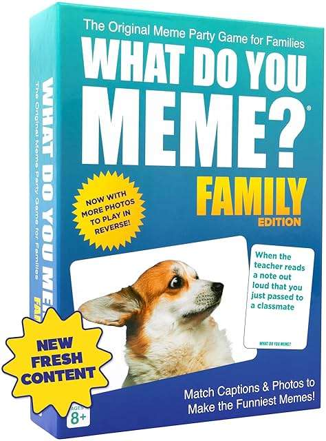 WHAT DO YOU MEME? Family Edition by Relatable, Family Games for Kids 8+, The TikTok Viral, Includes 300 Caption Cards, 108 Photo Cards, Stocking Stuffers Idea for Families - Image 1