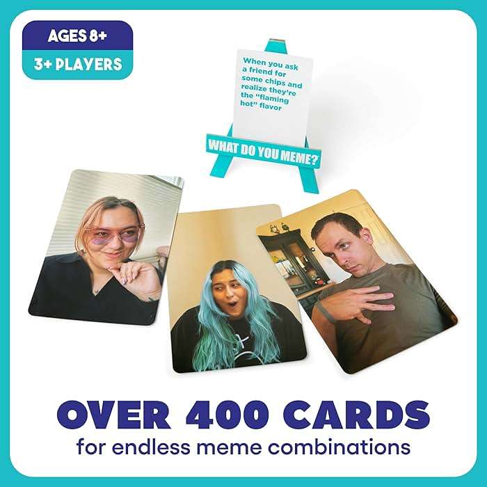 WHAT DO YOU MEME? Family Edition by Relatable, Family Games for Kids 8+, The TikTok Viral, Includes 300 Caption Cards, 108 Photo Cards, Stocking Stuffers Idea for Families - Image 6