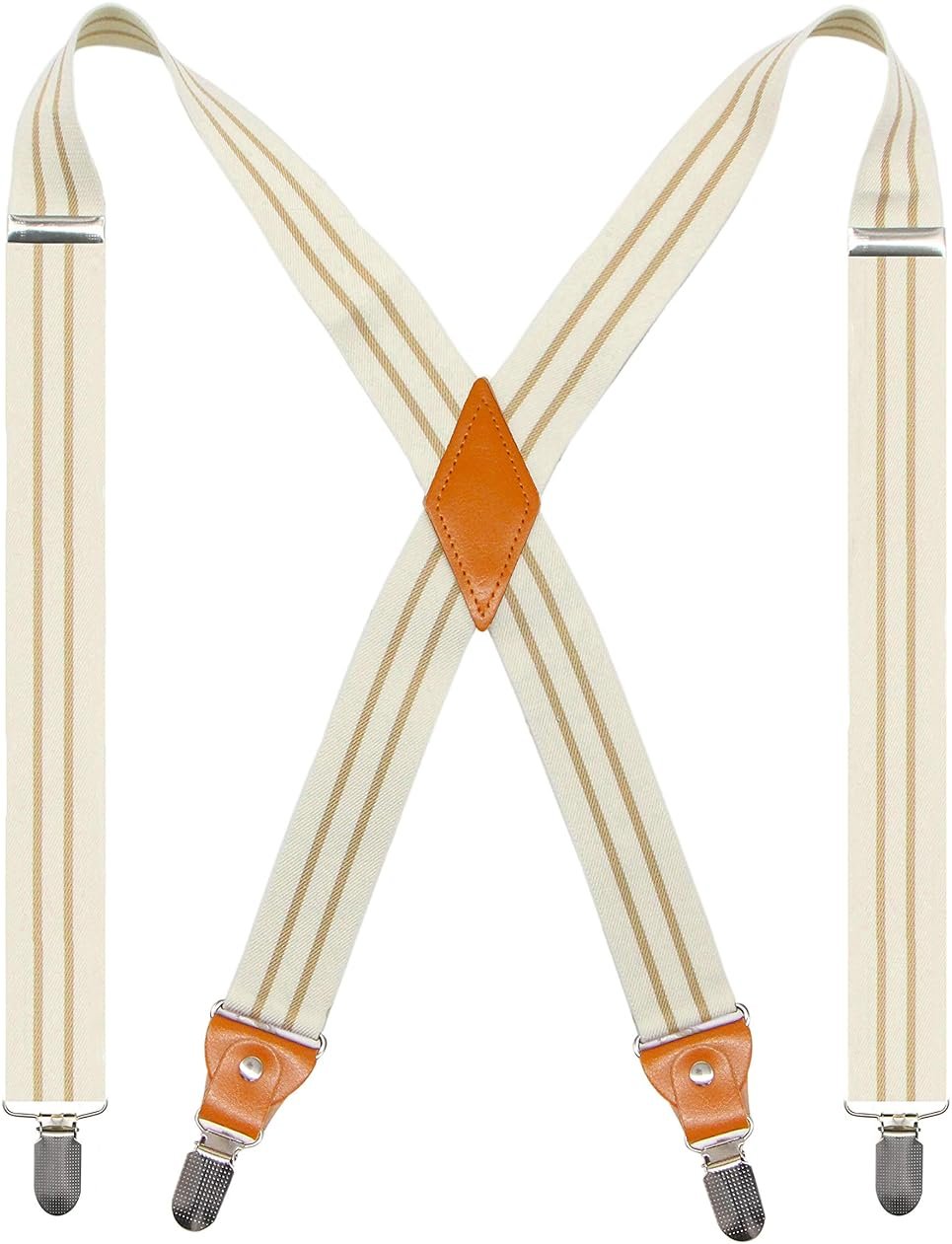Doloise Adjustable Elastic X Back Style Suspenders for Men's and Women's With Strong Metal Clips - Product Image