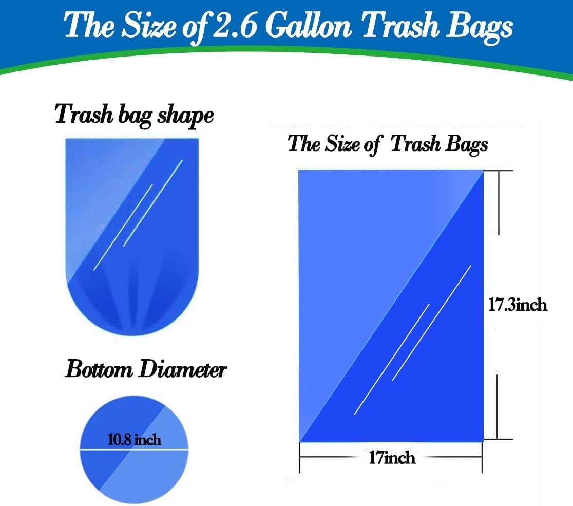 2.6 Gallon Clear trash can liners 300 counts,Small trash bags garbage Bags, Extra Strong 2.6 Gal garbage Bags, Fit 10 liters trash Bin, bathroom trash can liners for Home Office bedroom(clear 300) - Image 2