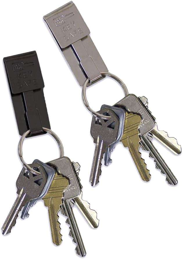 Lucky Line Key Safe Belt Key Ring Holder Slip On, Black Powder Coat, 1/Pk (47701) - Image 2