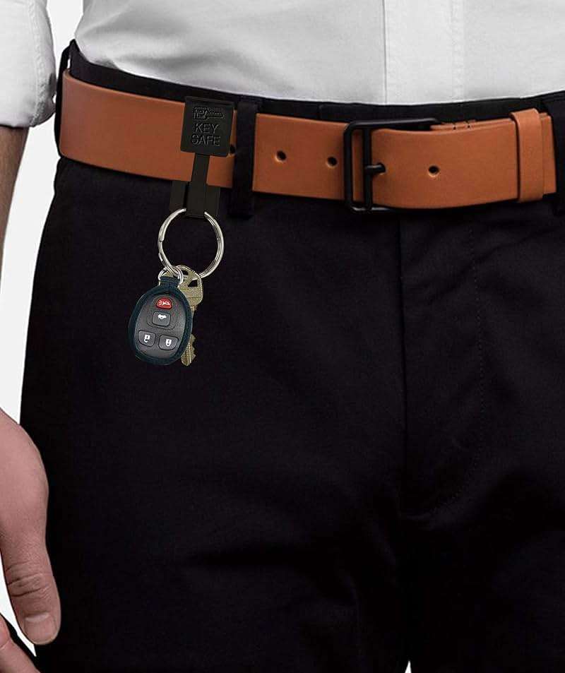 Lucky Line Key Safe Belt Key Ring Holder Slip On, Black Powder Coat, 1/Pk (47701) - Image 4