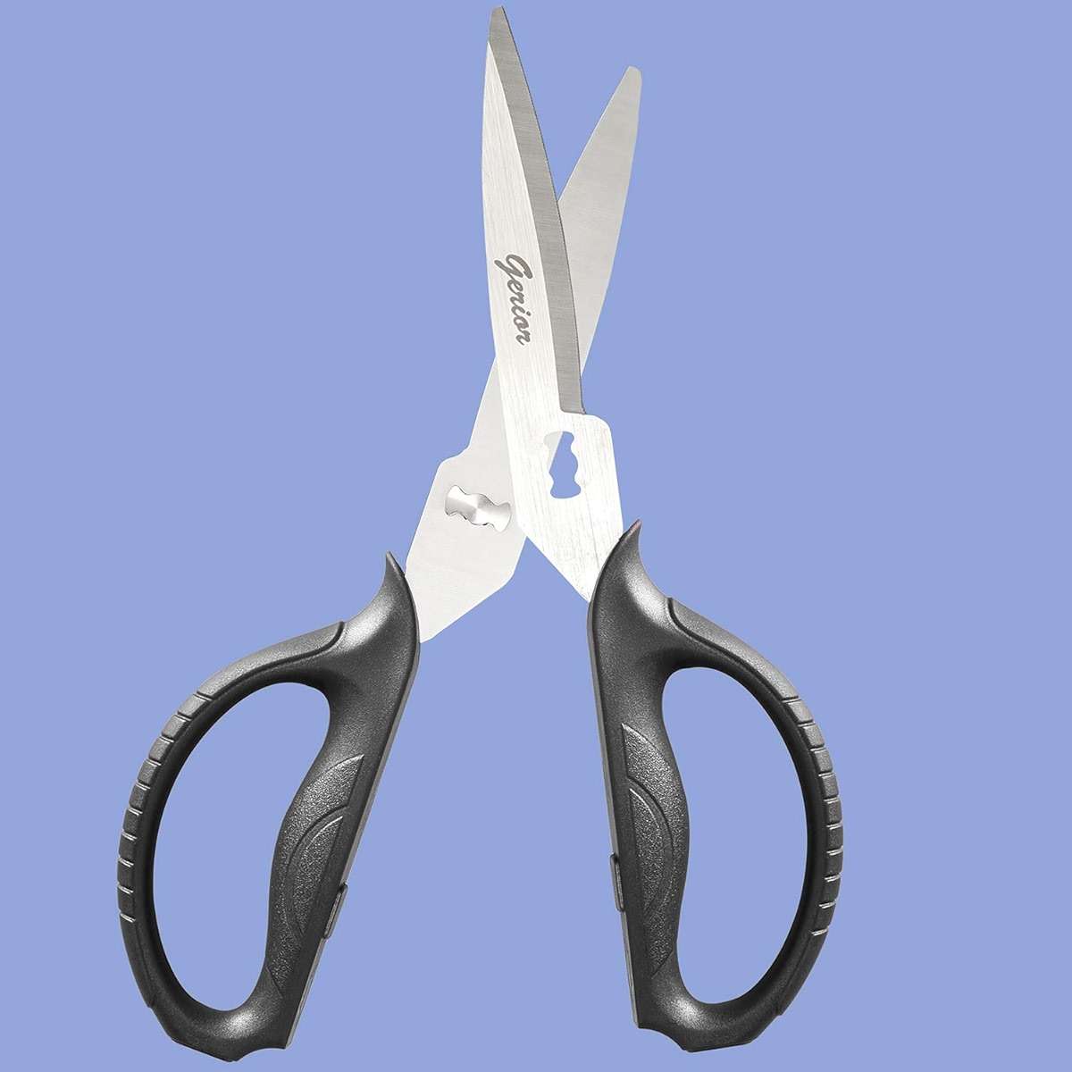 Food Scissors - Stainless Steel Kitchen Shears for Food, Chicken, Meat, Vegetables & Herbs (Black) - Image 3