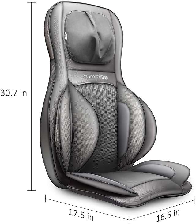 COMFIER Massager Chair with Heat, Shiatsu Neck Back Massager Portable with Compression & Rolling,Massage Chair Pad for Neck & Back for Muscle Tension Relief, Father Day Gift - Image 8