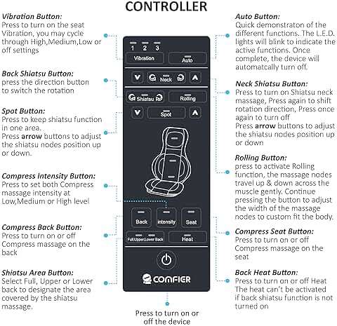 COMFIER Massager Chair with Heat, Shiatsu Neck Back Massager Portable with Compression & Rolling,Massage Chair Pad for Neck & Back for Muscle Tension Relief, Father Day Gift - Image 9