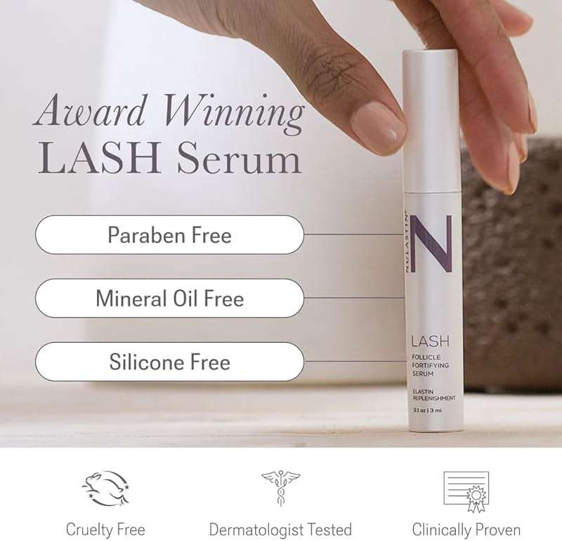 NULASTIN Follicle Fortifying Lash Serum - Clinically Tested Eyelash Enhancing Serum - Nourishes & Repairs to Promote Longer-Looking Lashes - Enriched with Hair-Strengthening Ingredients (0.1 Fl Oz) - Image 2