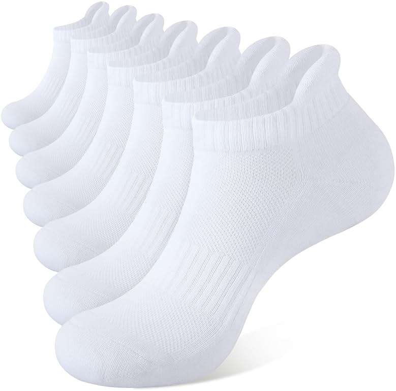 CLOSEMATE 7 Pairs Ankle Athletic Running Socks for Men Women - Comfortable Cotton Cushioned and Anti-Blister - Image 1
