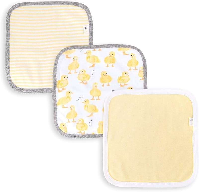 Burt's Bees Baby Washcloths for Infants, 100% Organic Cotton, Soft and Absorbent Knit Terry Face Towel, 9 x 9 in, 3-Pack - Image 1