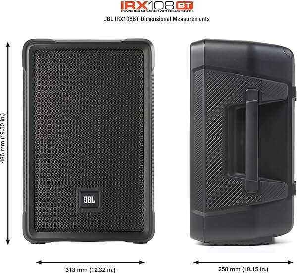 JBL Professional IRX108BT Powered PA Speaker, Portable Loudspeaker with Bluetooth, 8 Inch Woofer, 1300 Watt, Mobile DJ, Musicians, Small Venues, Ceremonies and Sports Events, Black - Image 4