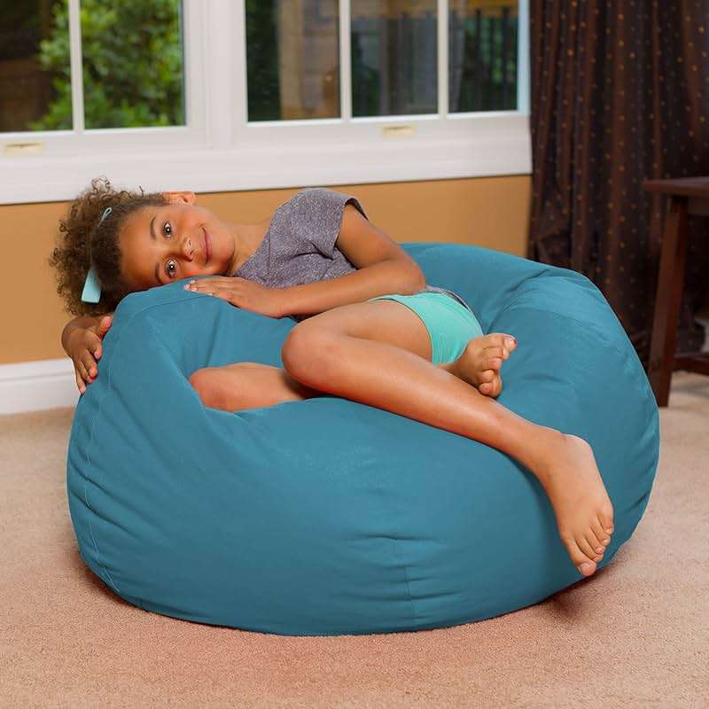 Posh Creations Bean Bag Chair for Kids, Teens, and Adults Includes Removable and Machine Washable Cover, Heather Teal, 38in - Large - Image 5