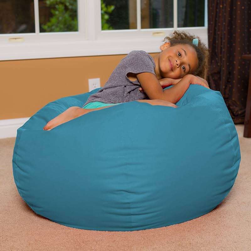 Posh Creations Bean Bag Chair for Kids, Teens, and Adults Includes Removable and Machine Washable Cover, Heather Teal, 38in - Large - Image 6