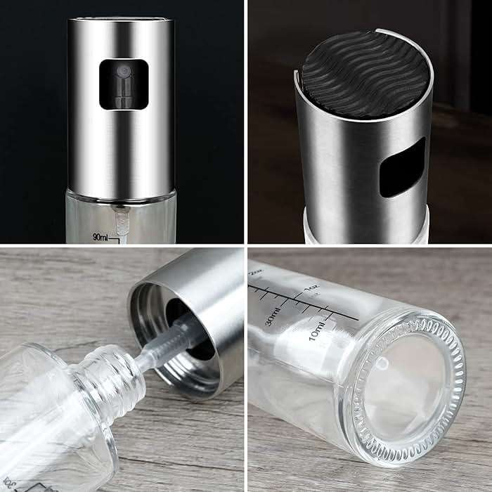 NORBASE Oil Sprayer for Cooking, 2 Pack Upgraded Olive Oil Spray Bottle Mister Refillable with Scale Air Fryer Accessories for Kitchen, Salad, Baking, BBQ, Frying - Image 3