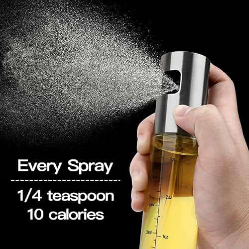 NORBASE Oil Sprayer for Cooking, 2 Pack Upgraded Olive Oil Spray Bottle Mister Refillable with Scale Air Fryer Accessories for Kitchen, Salad, Baking, BBQ, Frying - Image 4
