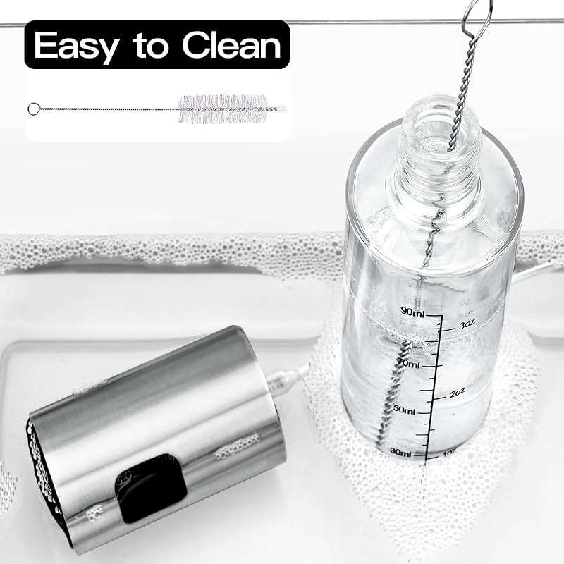 NORBASE Oil Sprayer for Cooking, 2 Pack Upgraded Olive Oil Spray Bottle Mister Refillable with Scale Air Fryer Accessories for Kitchen, Salad, Baking, BBQ, Frying - Image 6