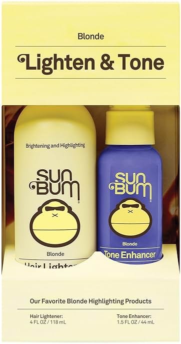 Sun Bum Lighten and Tone Travel Kit - Blonde Hair Lightener and Tone Enhancer - Enhances Hair Color and Shine while Neutralizing Brassy Tones - UV Protecting - Vegan and Cruelty Free (4 oz, 1.5 fl oz) - Product Image